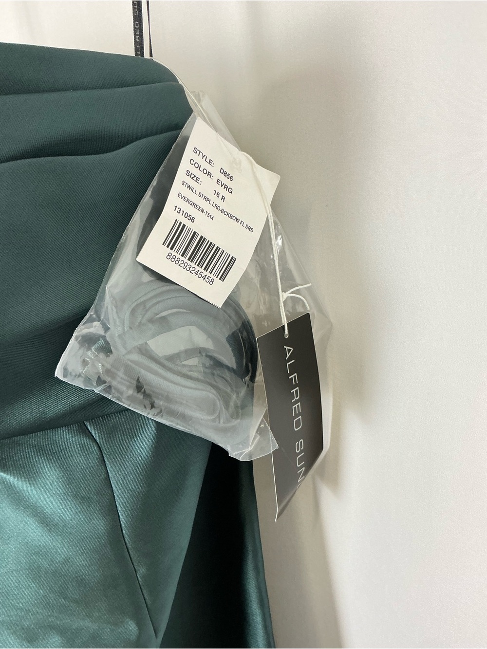 ALFRED SUNG Strapless Column Dress in Evergreen - Picture 3 of 7